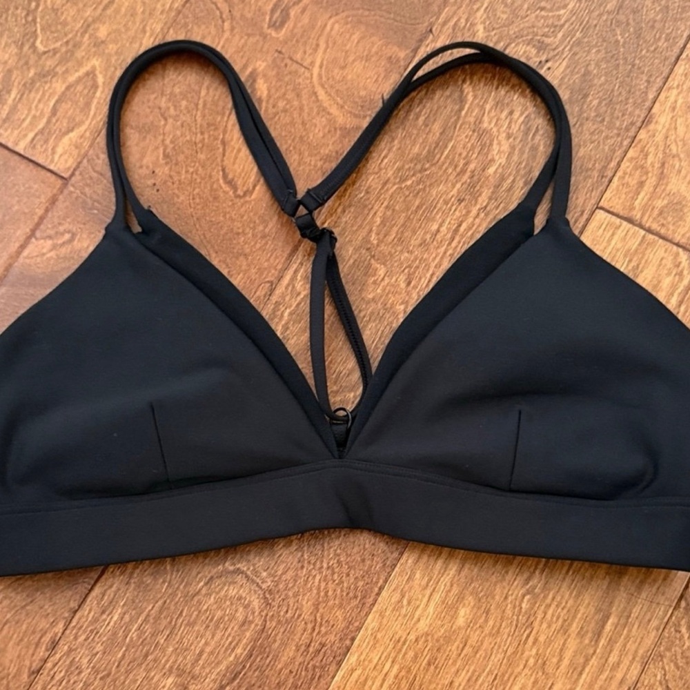 ALO Yoga Black Strappy Triangle Bralette